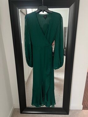 Bardot Emerald Green Long Sleeve Wrap Maxi Dress